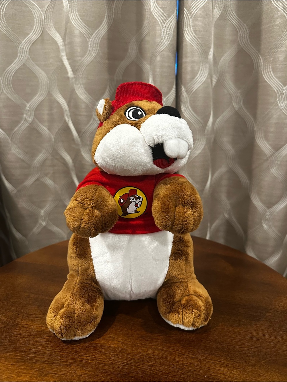 Buc-ee's Brown Beaver Plush Toy in Red Shirt